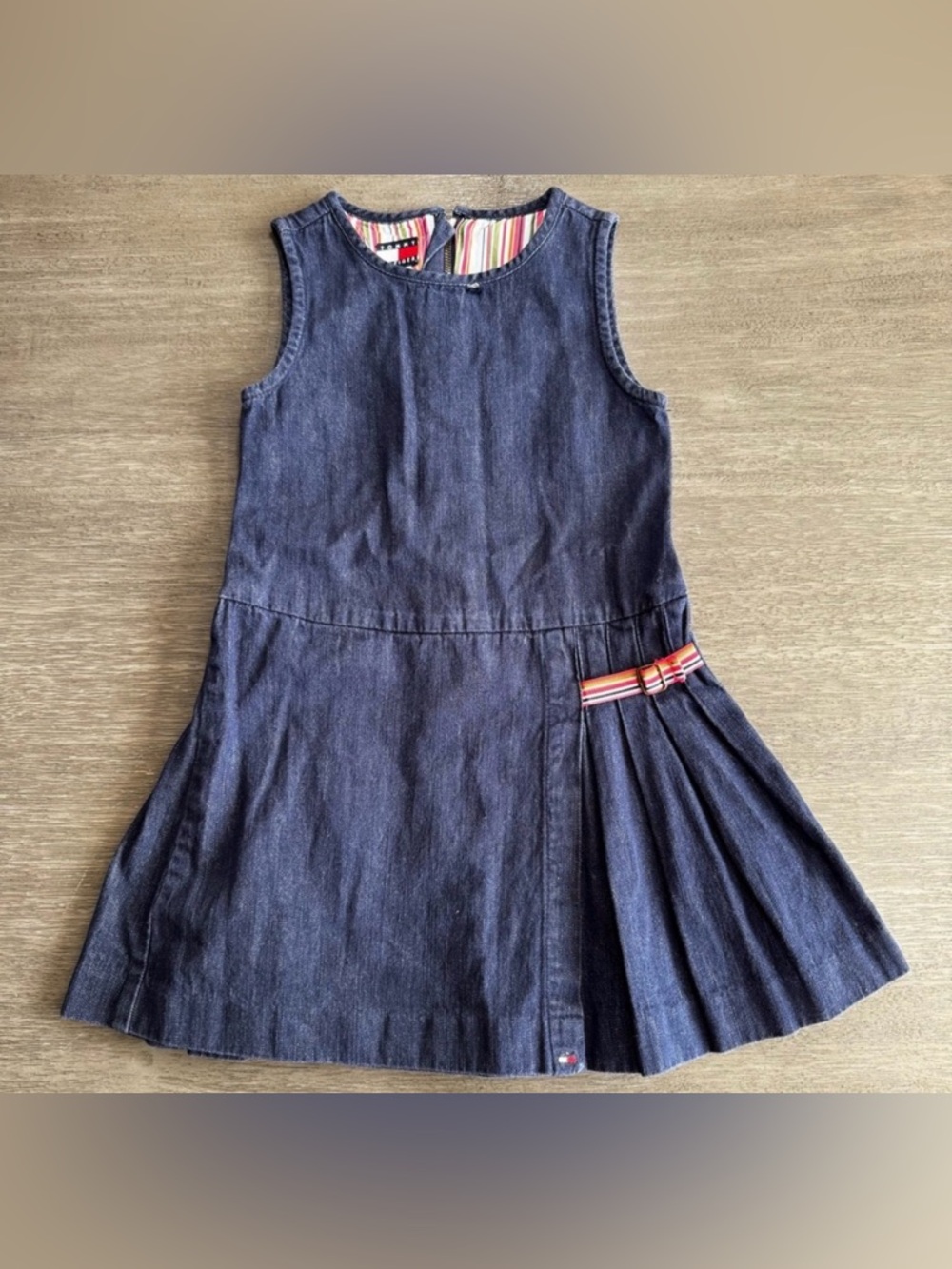 Vintage Tommy Hilfiger Denim Pleated Dress 5 Belt